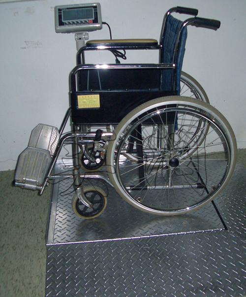 带扶手不锈钢轮椅称，200kg透析轮椅称